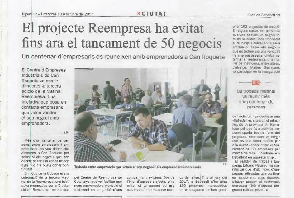 El projecte Reempresa ha evitat fins ara el tancament de 50 negocis